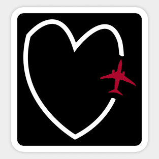 Flight attendant pilot love graphic Sticker